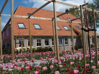 De Hoeve; Aanzicht lente tulpen